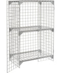 Heavy Duty As Hell One Tier Two Door Wire Mesh Security Locker Gray With Adjustable Inner Shelf Swinging Cabinet Doors For Warehouse.