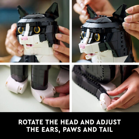 Dope Tuxedo Cat Building Set And Adult Craft Kit For Killer Home Decor Super Slick Display Figure with adjustable limbs.