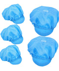 Top Shelf Anti Static Work Cap Set Slick Blue Protective Hats For Cleanrooms Industrial Workshops Factory Floors. Set of four hats.