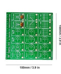 RF Demo Kit PCB for NanoVNA, 100mm x 100mm with filter attenuator and network analyzer markings, green board