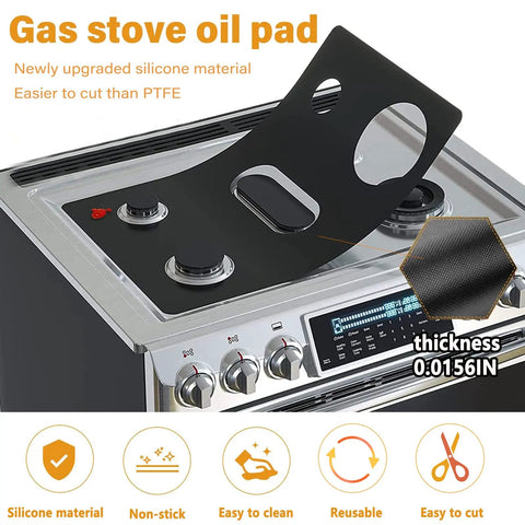 Cuttable Silicone Stove Top Covers For Gas Burners 27x16.7 In Reusable Nonstick Washable Liners Easily Trim To Fit Most Gas Ranges