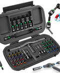 Hella Versatile 46 In 1 Magnetic Ratchet Screwdriver Kit Featuring KickAss Nut Drivers And Detachable Ergonomic Handle With Secure Storage Box for quick assembly.