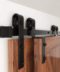 Heavy Duty Barn Door Hardware Kit For Double Bypass Doors 10Ft Single Track With Antique Roller Fits 65 Inch Wide Doors