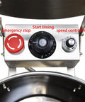 Control panel for No Sweat Commercial Electric Salad Dryer And Heavy Duty Salad Spinner For Restaurants Built From Top Tier Stainless Steel.