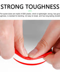 Person bending a red ABS plastic spoke tube from Multicolor 72 Piece Bicycle Spoke Reflectors Kit With 360 Degree Visibility For Night Riding Reflective Stickers For Bicycle And Motorcycle Spokes All Wheel Safety Enhancement Set To Increase Visibility And Style, showing toughness.