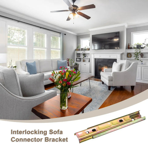 Keep Your Sectional Locked Tight With Zero Sliding Around Using These Tough As Nails Zinc Plated Interlocking Connectors And Installation Screws For Reliable Furniture Assembly in a stylish living room.