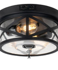 Kickass Motion Sensor Outdoor Ceiling Light Black Flush Mount with Dusk To Dawn and Auto Off Twilight Switch for Porch and Patio, showing timer and sensor controls.