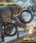 MMA Arc Welding Electrode Holder And Ground Clamp Lead With 1.5m Cable 10-25 DIN Connector Copper Construction