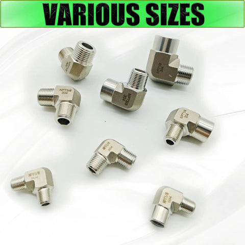 Beefy One Quarter Inch NPT Female To One Quarter Inch NPT Male 90 Degree Street Elbow Pipe Fitting 304 Stainless Steel variety sizes
