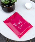 Pink Die Cut Shopping Bags With Handles For Small Biz Packaging 9x12 Inches Bulk 100 Pack Thick 2.36 Mil Recyclable Plastic Merchandise Bags