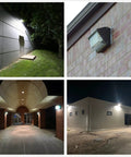 Beefed Up Bright 120W LED Wall Pack Dusk To Dawn Security Light For Outdoor Use, illuminating different outdoor spaces