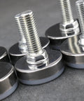 Adjustable Furniture Leveling Feet Set Stainless Steel With Nylon Base For Sofa Table Cabinet And More Durable Levelers 8 12 16 20 Pieces Multi Size M6 M8 M10 Threads 15 To 40mm Height 50mm Base Diameter Easy Height Adjustment, stainless steel feet close-up