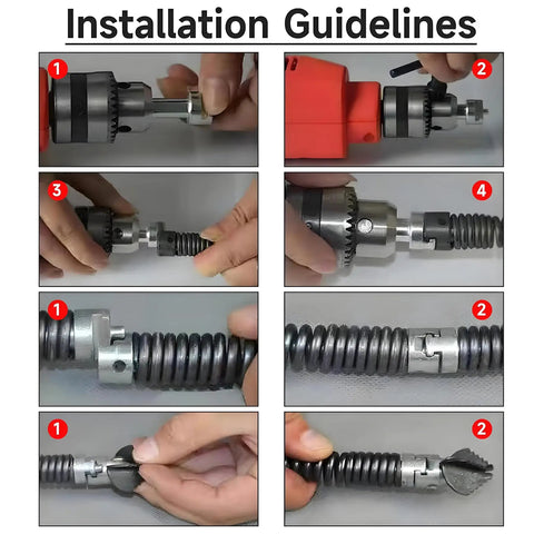 Installation guide for Heavy Duty Drain Cleaning Attachment Kit For Snake Machines Includes Nine Cool Tools Like Grease Cutters And Spiral Drills To Clear Clogs Fast Any Home Spot Works With Ridgid C4 C6 C7 C8 C9 Units To Get Stuff Fixed