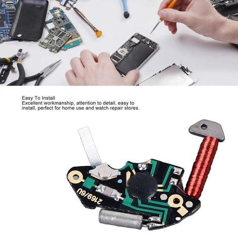 Precision Quartz Watch Movement Coil Circuit Board Alloy Replacement Part for clock repair and DIY watch modification.