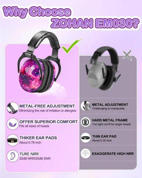 Kids Noise Canceling Headphones Ear Protection For Autism Sensory Safe Hearing Protection For Monster Trucks Concerts Fireworks Air Shows Comfortable Adjustable Headband Non Metallic Lightweight Design Kid Friendly Fit For Toddlers To Teens nebula color headphones comparison