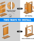 Hidden Pivot Door Hinge Set For Wood Doors And Secret Bookcases Heavy Duty Stainless Steel 360 Degree Rotation With Simple Lock