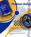 Engine Oil Filter Replaces OEM PF66 PF66F 12727115 55495105 for Chevy Silverado, showing product details and unique material