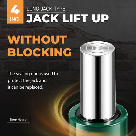 10 Ton Single Acting Hydraulic Ram Jack For Heavy Duty Lifting With 4 Inch Stroke Auto Retract Smooth Spindle Built In Sealing Ring