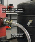 39 Inch Universal Log Splitter Suction Hose Beefy Heavy Duty 1 Inch ID Wire Reinforced PVC Hydraulic Inlet Hose With Heavy Duty Clamps For Log Splitter Parts And Oil Transfer Flexible And Temperature Resistant attached for use