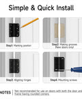 Installation steps for 3 Pack Black Exterior Door Hinges 4 Inch With Five Eighth Inch Radius Removable Pin Rust Resistant