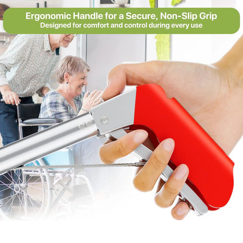 50 Inch Foldable Grabber Reacher Tool For Seniors, Extra Long 3 Fold Reaching Aid, Heavy Duty Trash Picker Upper And Litter Pickup Tool For Home And Garden