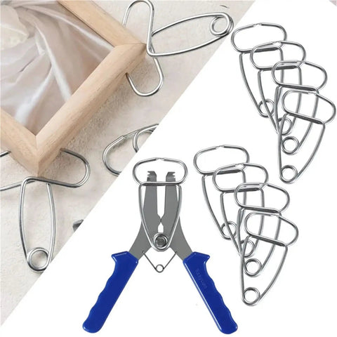 Durable 9-Piece Spring Clip Kit For Woodworking Pros Featuring Multifunctional Miter Clamps And Heavy Duty Pliers, metal clips for wood frame assembly
