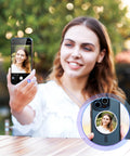Model using 2.2 Inch Magnetic Selfie Mirror For Rear Camera Wide Angle Convex Lens On Iphone 17 Air 16 15 14 13 12 Series.