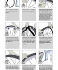 Illustrated guide for installing Road Bike Inner Tubes 700X28-32C With 60mm Presta Valve, shows step-by-step tire fixing process.