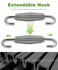 Motorcycle exhaust muffler coil springs, four-pack, stainless steel with hooked ends, 52.7 mm (2.07 in)