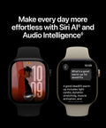 Top Tier Health Smartwatch With Game Changing Heart Rate Sensor Measuring HRV Every Five Minutes For Ultimate Stress Recovery Insights And Full Body Wellness Tracking In Compact 42 mm GPS Case showing time and message features.