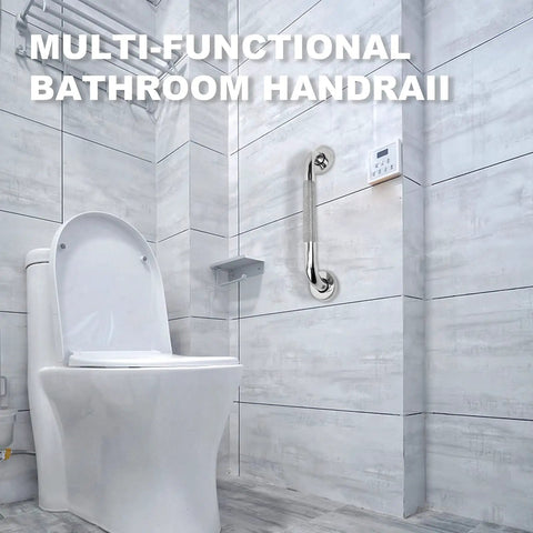 Two Pack 12 Inch Anti Slip Bathroom Grab Bar Set Stainless Steel Shower Handle Knurled Safety Rail in modern bathroom