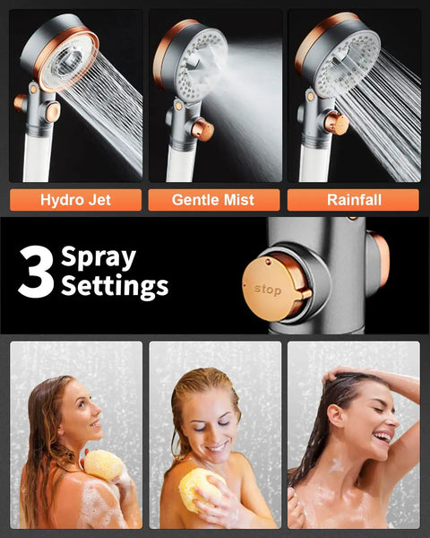 Powerful Filtered Shower Head With Handheld Spray For Skin And Hair Care, High Pressure Water Head With Hard Water Filtration
