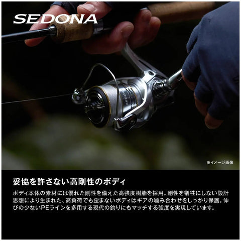 Angler holding Sedona C5000XG Spinning Reel With 24.3 Lbs Max Drag And 13.3 Lbs Practical Drag for freshwater fishing