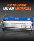 52-Inch 3-In-1 Pan And Box Brake With Slip Roll, Shear, And Bending Machine, Cast-Iron Construction, Model MMCB5220
