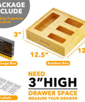 Durable Bamboo Bag Holder For Kitchen Drawer Fits Gallon Quart Sandwich Snack Bags Crushes Clutter And Keeps Your Pantry Slick And Super Hella Organized All Day - 12.5x12x3 inches
