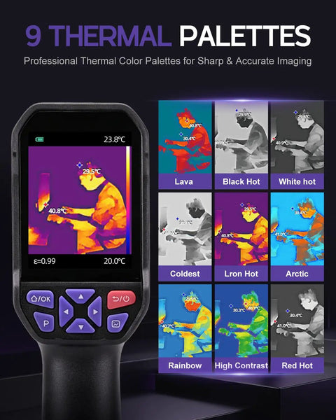 Pro Grade Thermal Imaging Camera With 240 X 240 IR Resolution And Heat Vision Clarity Two Point Eight Inch LCD Screen Less Than 50 mK Sensitivity And Smooth 25 Hz Frame Rate For Fast On Site Heat Detection, 9 thermal palettes display