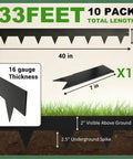 Diagram of Heavy Duty 4.5 Inch Metal Landscape Edging Kit With 11 Stakes, 40 Inch Panels, 33 Feet Total Length, Galvanized Steel