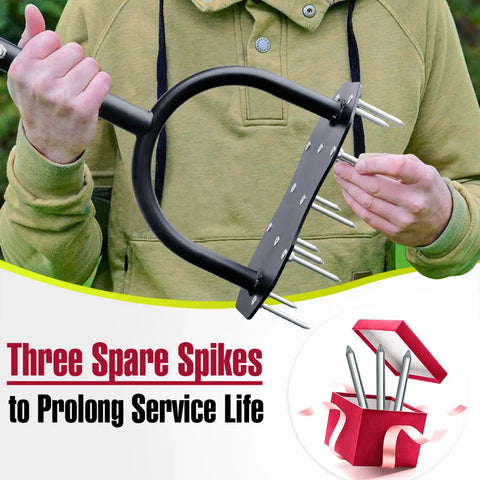 36 Inch Spike Lawn Aerator Tool With Longer Spikes, Preassembled Manual Grass Aerator for Lawn Aeration, shown with spare spikes