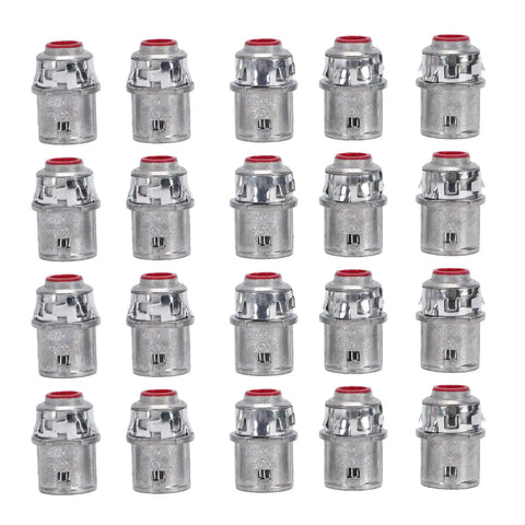 Tool Free Snap In Metal Clad Cable Connectors 3 8 Inch Fit Electrical Conduit in a row, durable zinc die cast fittings.