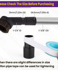 Universal Vacuum Hose Adapter Set 35mm To 32mm Reducer 1-3/8 Inch To 1-1/4 Inch Plastic Connector 2 Pack with Teflon tape shown