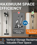 Wall Mount Docking Station For LVAC 200 Cordless Vacuum, Grab And Go Space Saving Accessory Holder, sleek black design