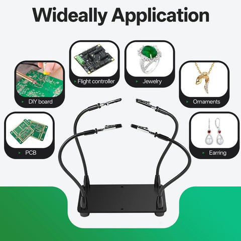 Helping Hands Soldering Station With Four Flexible Arms Magnetic Soldering Holder for versatile applications in electronics and jewelry crafting.