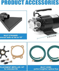 Water Transfer Pump 115V One Tenth HP Electric Utility Pump With On Off Switch Includes Two Six Foot Hoses for draining pools and more