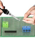 Soldering on Dope DIY PCB Prototype Kit With 58 Pieces In Six Sizes Double Sided Solder Boards 2.54mm 40 Pin Header Connectors