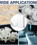 Two HDPE Plastic Blocks 6.2 In By 3.1 In By 2 In Solid Polyethylene For Machining Prototyping DIY Projects Home Improvement Engineering White
