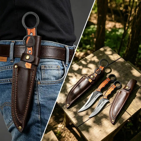 Two Knife Nesting Hunting Knife Set Grab And Go Ready For Hunt And Bushcraft With Sheath High Carbon Steel Fixed Blade Knives