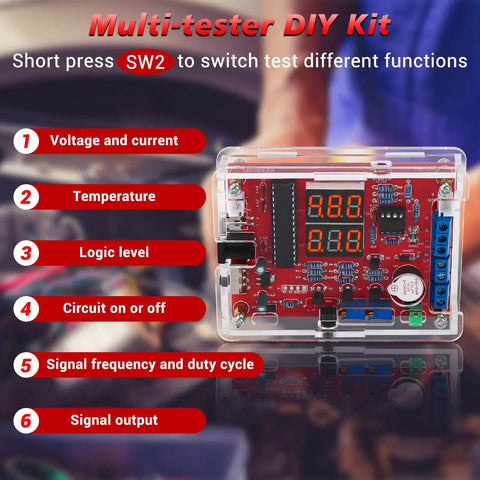 DIY Soldering Practice Kit With PWM Adjustable Signal Generator Voltage And Current Tester LED Display Functions