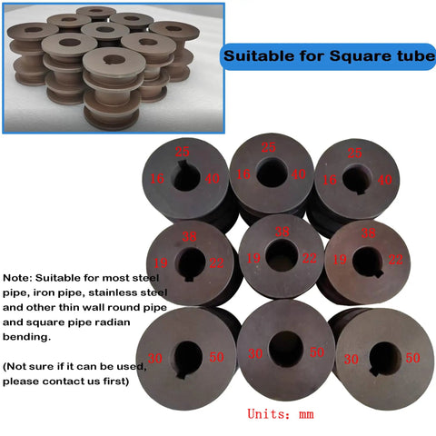 Heavy Duty Electric Pipe Bender Machine With Round And Square Die Set 110V Single Phase Tube Roller Knockout performance round and square dies set