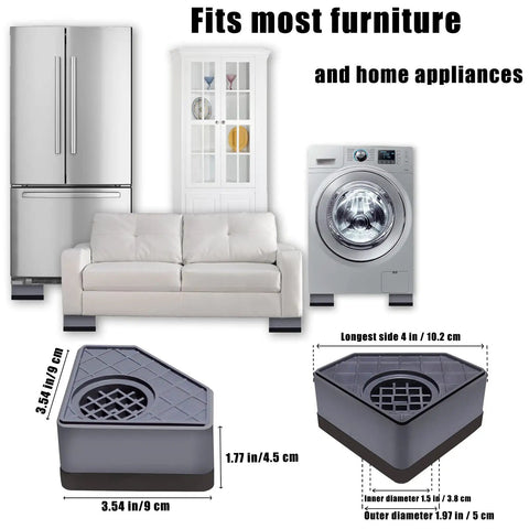 Heavy Duty Anti Vibration Pads For Washer And Dryer 4 Pack 1100 Lb Capacity supporting appliances and furniture
