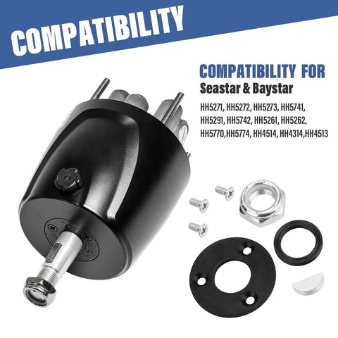 All In One Hydraulic Helm Seal Service Kit HP6032 showing components and SeaStar BayStar compatibility text